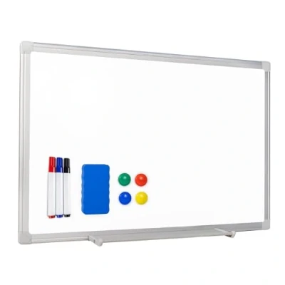 Image de Tableau blanc magnétique effaçable à sec avec cadre en aluminium Raylu Paper®, doté d’un support pour feutres, kit de montage, 3 4 aimants et d’une brosse (40 x 60 cm).