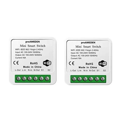 Image de proAMEDEN HomeKit Interrupteur intelligent Wi Fi 16 A [2/un] Mini Smart Switch Wifi, module commutateur, application CozyLife fonctionne avec commande vocale Siri, compatible Alexa, Google Home.