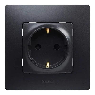Image de Legrand 396492 NL Prise 2P+T Monobloc, Noir, Simple