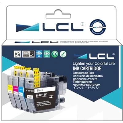 Image de LCL Cartouche d&#039;encre Compatible LC3211 LC 3211 3211BK 3211C 3211M 3211Y (2Noir 2Cyan 2Magenta 2Jaune) Remplacement pour Brother DCP J770 J772DW J774DW MFC J890DW J895