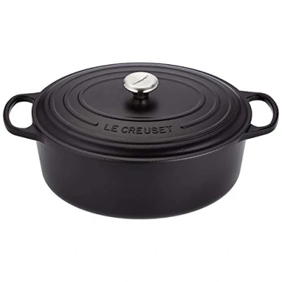 Image de Le Creuset Cocotte Signature en Fonte Émaillée avec Couvercle, 35 cm, Ovale, 8,9 L, 7,375 kg, Noir Mat, 21178350000430