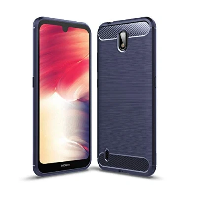 Image de SCL Coque pour Nokia 1.3 Coque, Texture en Fibre de Carbone Brossée, Technologie Anti Rayures et D&#039;absorption Chocs Bleu