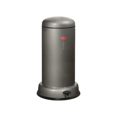 Image de Wesco Collecteur de déchets Baseboy en graphite, tôle d&#039;acier revêtue par pulvérisation, volume 20 litres, insert métal, amortisseur intégré, pédale métal avec surface marche caoutchouc