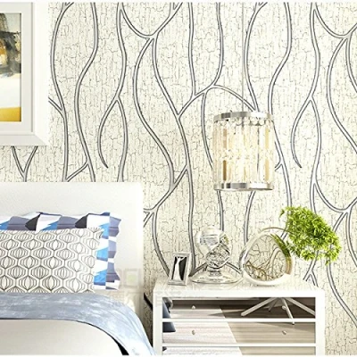 Image de Ketian moderne simple 3d simili Cerf papier peint intissé pour salon Chambre TV Fond Diamond Lattice Pattern Mur Rouleau de papier, Cream Gray, 0.53m (1.73&#039; W) x 10m(32.8&#039;L)=5.3m2 (57 sq.ft)