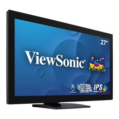 Image de ViewSonic TD2760 Moniteur à écran Tactile 27&quot; Full HD, 10 points Touch capacitif projeté, 200 CD/m², VGA, HDMI, DisplayPort, 2 x USB, Haut parleurs, Noir