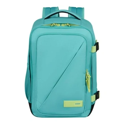 Image de American Tourister Take2Cabin sac cabine Ryanair 25 x 20 40 cm, 24 L, 0,50 kg, bagage à main, dos d&#039;avion S sous les sièges, turquoise/vert (Dusty Turquoise/Lime)