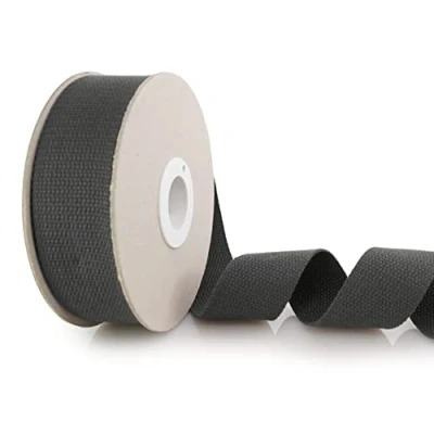 Image de Trimz Sangle en Coton très résistante, Charbon, 25mm x 10m