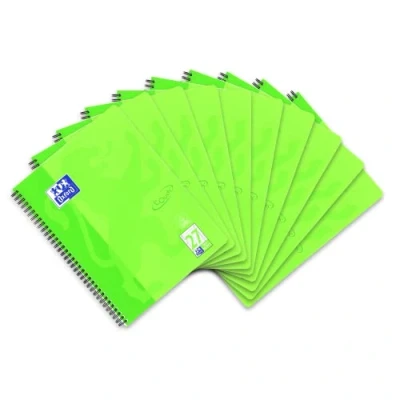 Image de Oxford Touch Collegeblock Lot de 10 bloc notes ligné 80 pages Vert Format A4