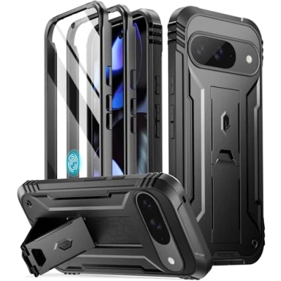 Image de Poetic Revolution Coque pour Google Pixel 9/9 Pro 5G, Protecteur d&#039;écran intégré avec Identification d&#039;empreintes digitales, de Protection intégrale qualité Militaire Robuste et résistante