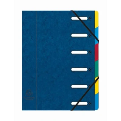 Image de Exacompta Réf. 5306E 1 trieur HARMONIKA avec élastiques et fenêtres découpées couverture en carte lustrée dos extensible 6 compartiments pour A4 dim 24,5 x 32cm couleurs aléatoires