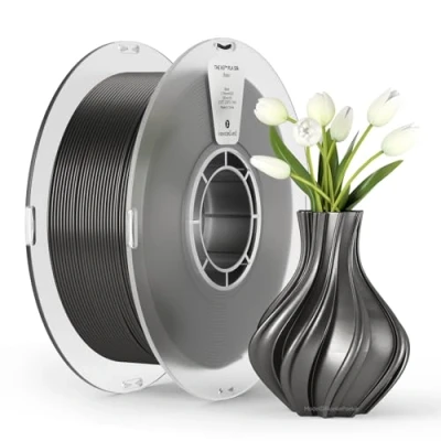 Image de PLA Silk Filament 1,75mm kexcelled, Surface en Soie, Brillance soyeuse, High Tenacity, Upgrade 3D Printing Filament, Précision Dimensionnelle +/ 0,03mm, Bobine de 1kg (2,2lbs), Noir
