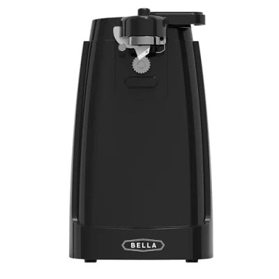 Image de BELLA ouvre boîte électrique, automatique, aiguiseur de couteaux et décapsuleur durable, lame en acier inoxydable, rangement du cordon, nettoyage facile, noir