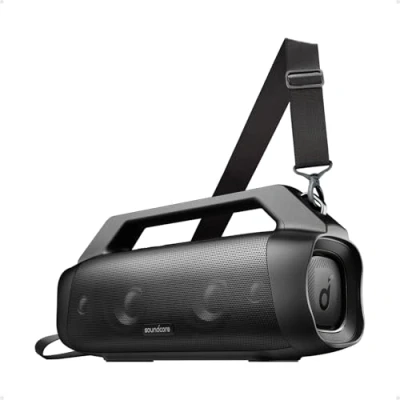 Image de Soundcore Enceinte Bluetooth Puissante, Anker Motion Boom Plus, Son 80W, 20H d’Autonomie, Étanche IP67 à l’Eau Poussière, Charge Rapide Type C, 5.3, Portable pour l’Extérieur, Le Camping