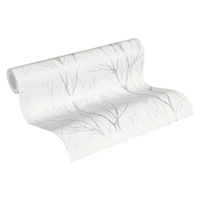 Image de A.S. Création papier peint intissé Blooming 10,05 m x 0,53 gris beige 372602 37260 2