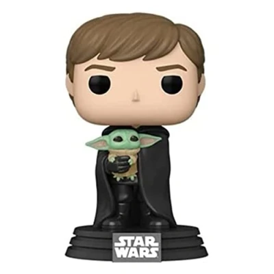 Image de Funko Pop! Star Wars: The Mandalorian Luke Skywalker with Grogu (The Child, Baby Yoda) (Grogu Yoda), Figurine en Vinyle à Collectionner Idée de Cadeau TV Fans