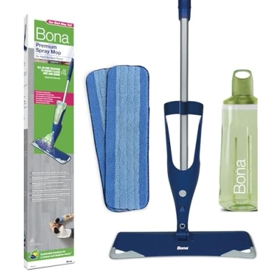 Image de Bona Balai Spray + 850 ML Nettoyant pour Sols Durs 2 Pads en Microfibre Serpillère Vaporisateur Kit Nettoyage Sol, Green