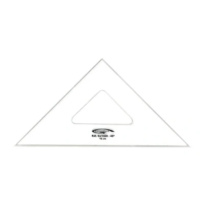 Image de Graphoplex Equerre 45 3 bords antitaches 16 cm Transparent