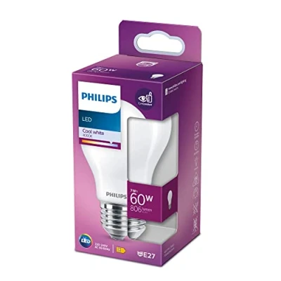 Image de Ampoule LED PHILIPS Non dimmable E27 60W Blanc Froid
