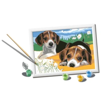 Image de Ravensburger CreArt Série D Chiots Jack Russell Jeu créatif pour Enfants Peinture au numéro dès 7 ans 28939 Version allemande