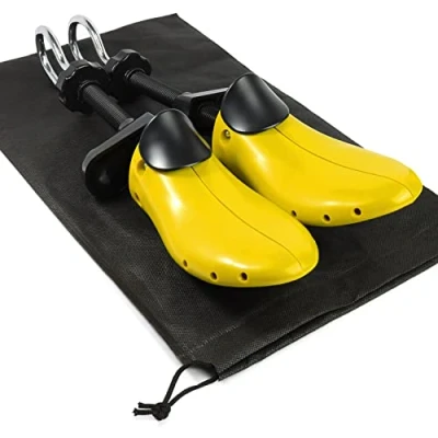 Image de igadgitz home U7184 Embouchoir Chaussures, Elargisseur Chaussure, Agrandisseur avec épaisseur Oignon, Cousin, et Sac à Cordon Jaune Noir Hommes EU 39,5 46