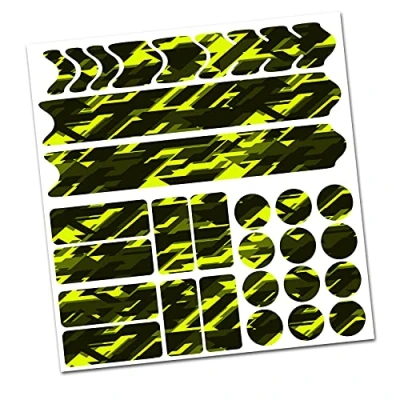 Image de AlphaShield Film de protection autocollant pour cadre vélo, VTT, BMX, carbone, R159 R161 (13 jaune Future Neon)