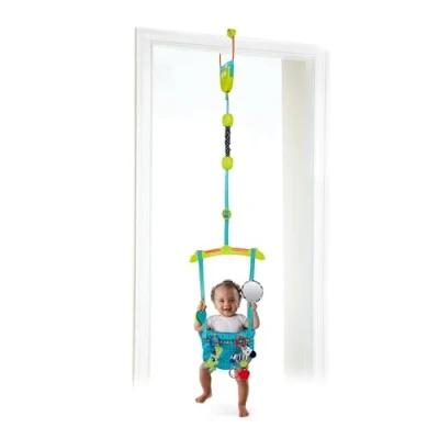 Image de Bright Starts, Sauteur de Porte Bounce &#039;n Spring Deluxe, Sièges Sauteurs Suspendus pour Bébé, 4 Jouets d’Activité, Sangle Réglable, Lavable, à partir 6 Mois