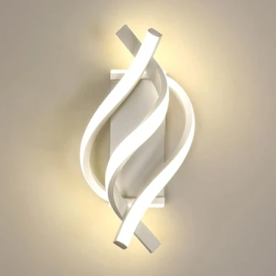 Image de Comely Applique Murale Intérieure LED, Lampe LED Moderne 22W 2500LM, Blanche Acrylique Luminaire Mural pour Chambre Bureau Salon Escalier Couloir Hôtel Bar, Lumière Neutre 4500K