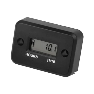 Image de Jayron Compteur horaire numérique LCD inductif étanche pour bateau, souffleuse à neige, onduleur, générateur, tondeuse gazon et petit moteur essence (HM006A, noir)