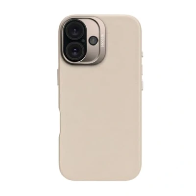 Image de Coque pour iPhone 16 Antichocs en Cuir Compatible MagSafe Beige Neuf