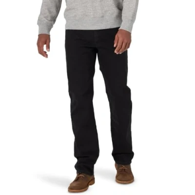 Image de Wrangler Authentics Jean Confortable à Taille Flexible Coupe régulière, Noir, W34/L34 Homme