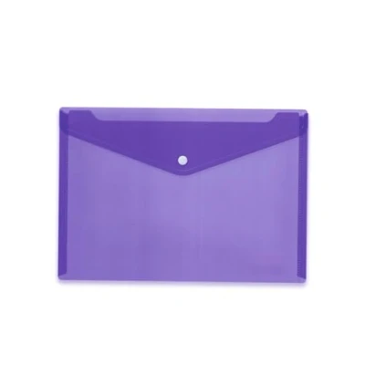 Image de HERMA 20078 Porte documents A4 transparent violet petite enveloppe avec bouton pression en plastique pour l&#039;école, l&#039;université, le bureau, les voyages