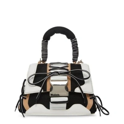 Image de Steve Madden Diego Sac à bandoulière avec poignée de Transport sur Le Dessus Femme, Noir/Marron, Taille Unique