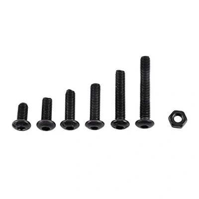 Image de M3 Kit de 250pcs Assortiment Vis Boulon Douille Hexagonale Tête Fraisée Plate/Bombée/Cylindrique Six Pans Creux en Acier d&#039;Alliage avec Ecrous, x 6/8/10/12/16/20mm (B: Bombée)