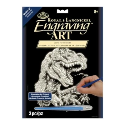 Image de Royal &amp; Langnickel GLO12 Gravure d&#039;art brillant dans le noir Taille A4 Tyrannosaurus Rex