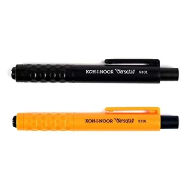 Image de KOH I NOOR Mephisto 5301 Porte mine sans taille crayon, ensemble de 2, force 5.6 mm orange et noir