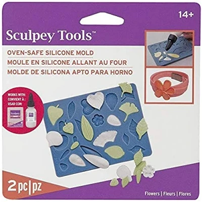 Image de Sculpey APM 62 Moule à Poussoir Flexible Motif Fleurs
