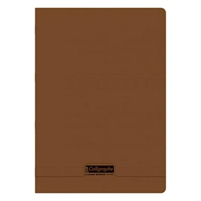 Image de Calligraphe 18641C Un Cahier Agrafé Marron (une Marque de Clairefontaine) A4 21x29,7 cm 96 Pages Grands Carreaux Papier Blanc 90 g Couverture Polypro Transparent