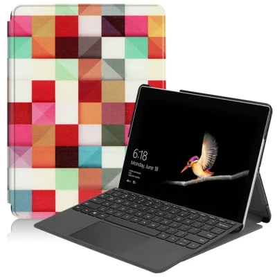 Image de Housse pour tablette Microsoft Surface Go 2 Étui à rabat Design Trifold Multicolore Blanc Mixte