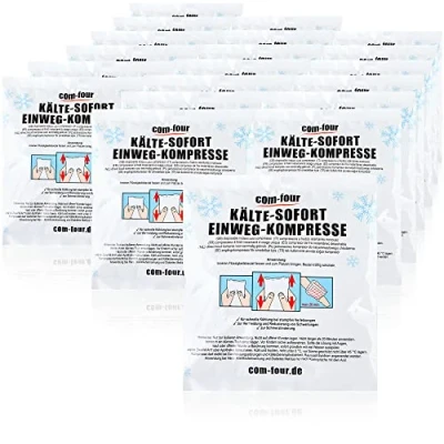 Image de com four® 20x compresse Froide immédiate jetable, pour Un Refroidissement immédiat et Les Premiers Soins, Coussin de à Usage Externe (20 pièces 15x17cm)
