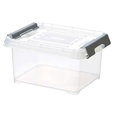 Image de CURVER Boîte de Rangement Handy Plus 2L Multifonction Pour Chambre, Bureau, Garage, Cabanon, Buanderie Fermeture Rapide à poignées 21,5 x 17 11 cm Transparent
