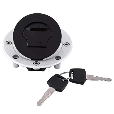Image de Keenso Bouchon du Réservoir de Verrouillage, Couvercle Carburant avec Serrure Clé en Aluminium pour GSXR600 1997 2003 / GSXR 750 1996 GSXR1000 2001 2002