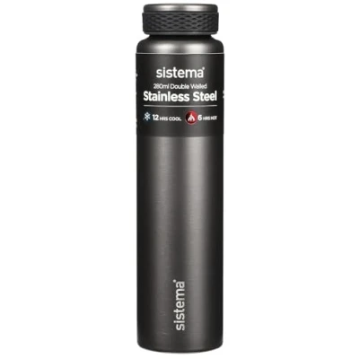 Image de Sistema Hydrate Bouteille d&#039;eau en acier inoxydable 280 ml sans BPA Double paroi isolée sous vide métal Garde le liquide chaud et froid Couleurs assorties