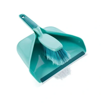 Image de Leifheit Kit de balayage manuel Classic avec compartiment à poussière, balai pratique extrémités épissées, pelle et balayette solides, poussiere lèvre en caoutchouc extra large