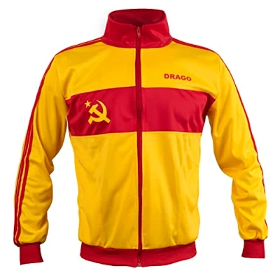 Image de Union soviétique CCCP URSS Ivan Drago Track Sport Veste Rétro Boxer Hommes Top Zippé Hommes, jaune, XXL
