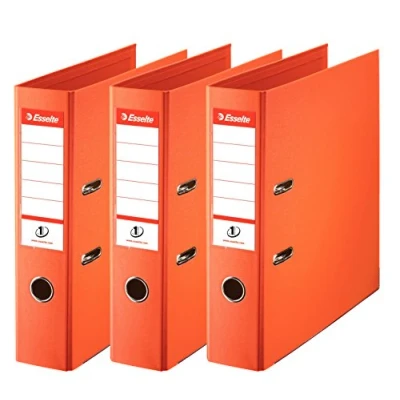 Image de Esselte, N1 Power, Pack de 3 Classeurs à levier, Orange, Dos 75mm, A4, PP, 624281