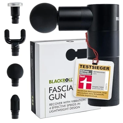Image de Pistolet de massage BLACKROLL® FASCIA GUN masseur pour les muscles et fascias niveaux d&#039;intensité réglables le du dos, des épaules, cou jambes