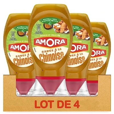Image de Amora Sauce à la Chinoise Douce &amp; Fruitée Lot de 4 bouteilles 280g