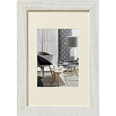 Image de walther design Cadre photo gris clair 13 x 18 cm avec passe partout, en bois Home HO318X