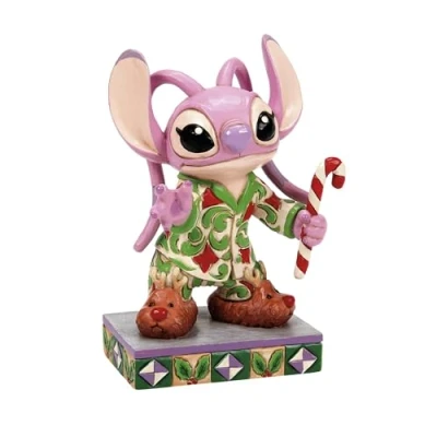 Image de Enesco Disney Traditions by Jim Shore Figurine Lilo et Stitch Angel dans un pyjama de Noël, 11,4 cm, multicolore