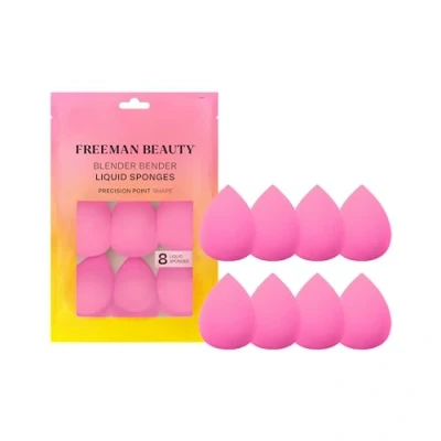 Image de Freeman Blender Bender Makeup Sponge Set, For Liquid &amp; Cream Foundation, Precision Point Blending Sponges, Vegan, Cruelty Free, Latex Pink Sponge, 8 Count